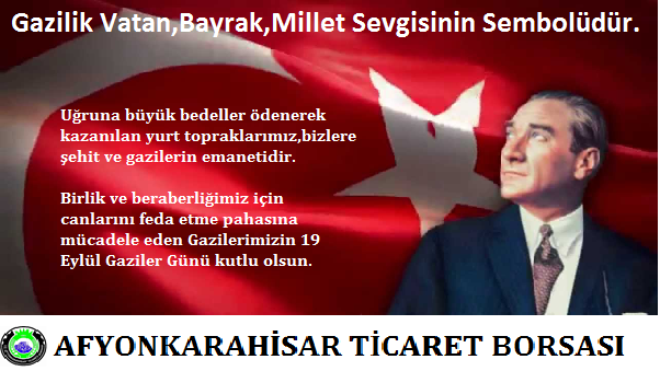 19 EYLÜL GAZİLER GÜNÜ KUTLU OLSUN